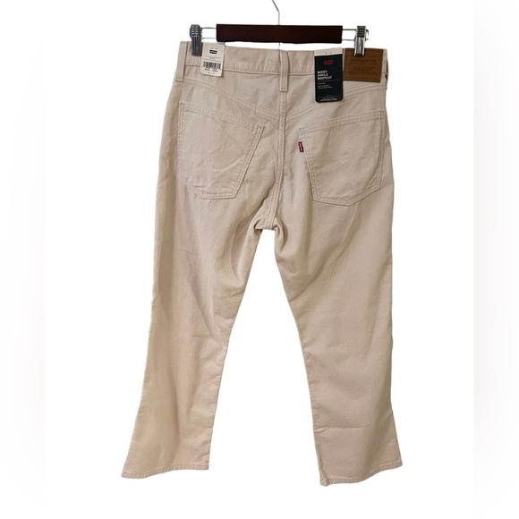 Levi’s Premium Corduroy Pants Women Ivory Middy Ankle Bootcut 33x27 Size 16 New - Picture 2 of 11